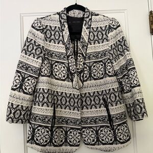 EUC - VINTAGE Zara Blazer - Black and White Patterned size S/M